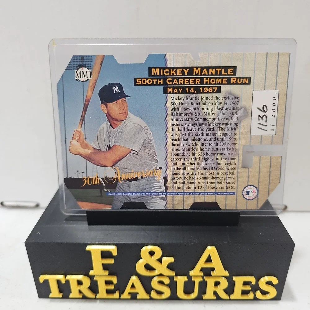 1997 Score Board Mickey Mantle Shoe Box Col 30th Anniv of His 500th HR 1136/2000